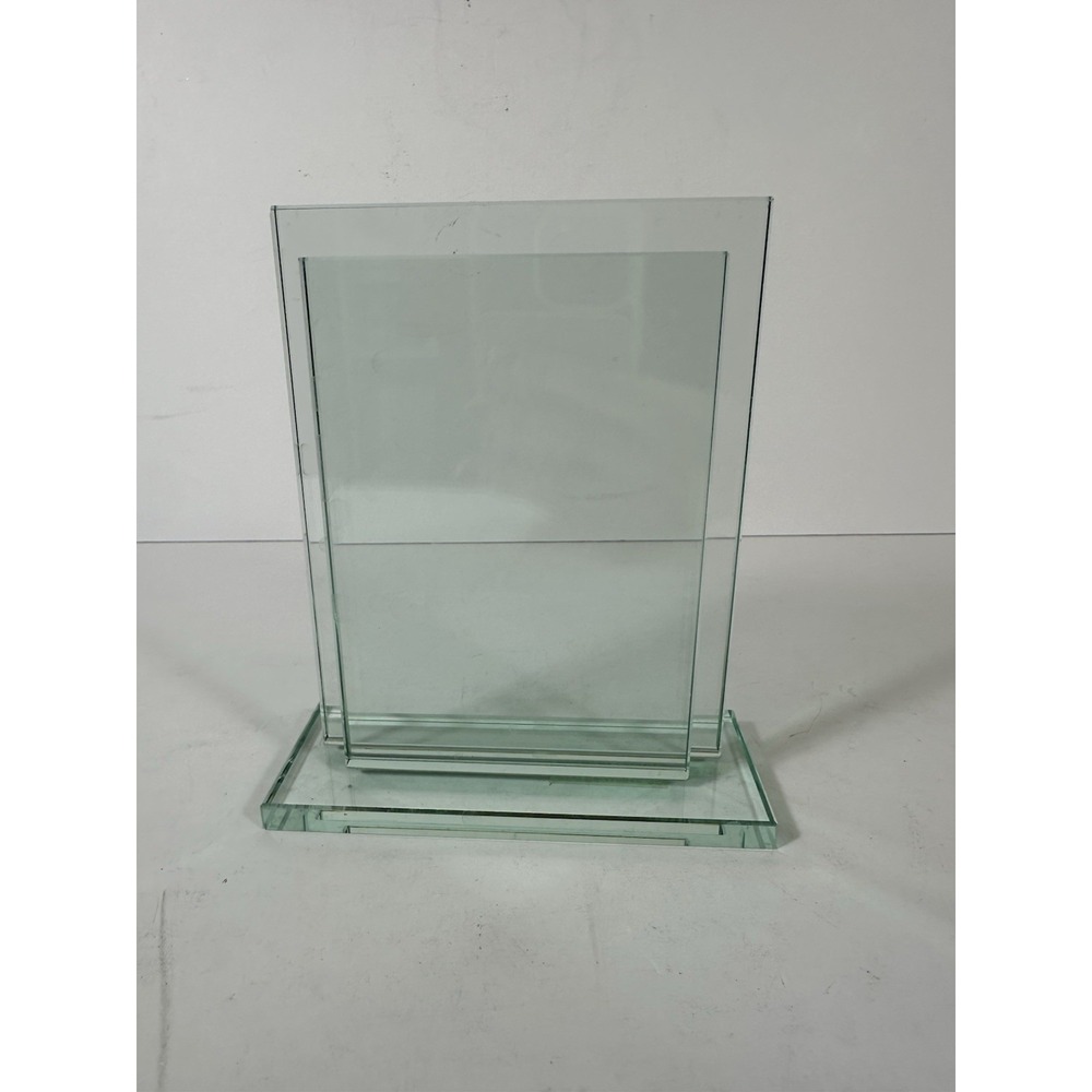 Jade Green Glass Picture Frame 3.5 X 5 Photo Free Standing Table Top Modern - Picture 3 of 7